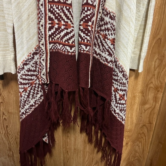 AlmostFamous XL Women's Cardigan OpenFrontShawlPonchoKnitStriped‎ - Picture 2 of 6